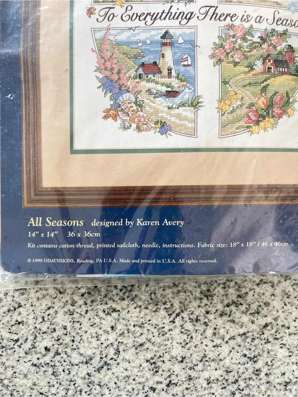 Dimensions Creative Accents Stamped Cross Stitch Kit All Seasons Karen Avery New